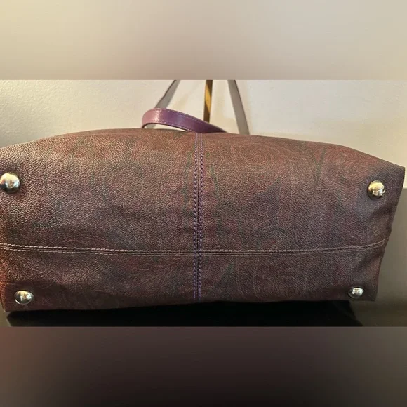 Etro Paisley Shoulder Bag purple leather - Picture 4 of 6